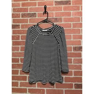 Notations Black and White Striped Top - M